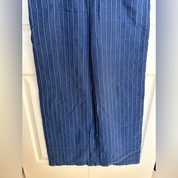 ETT TWA by Anthropologie blue striped denim jumpsuit size medium NWT - Picture 9 of 13